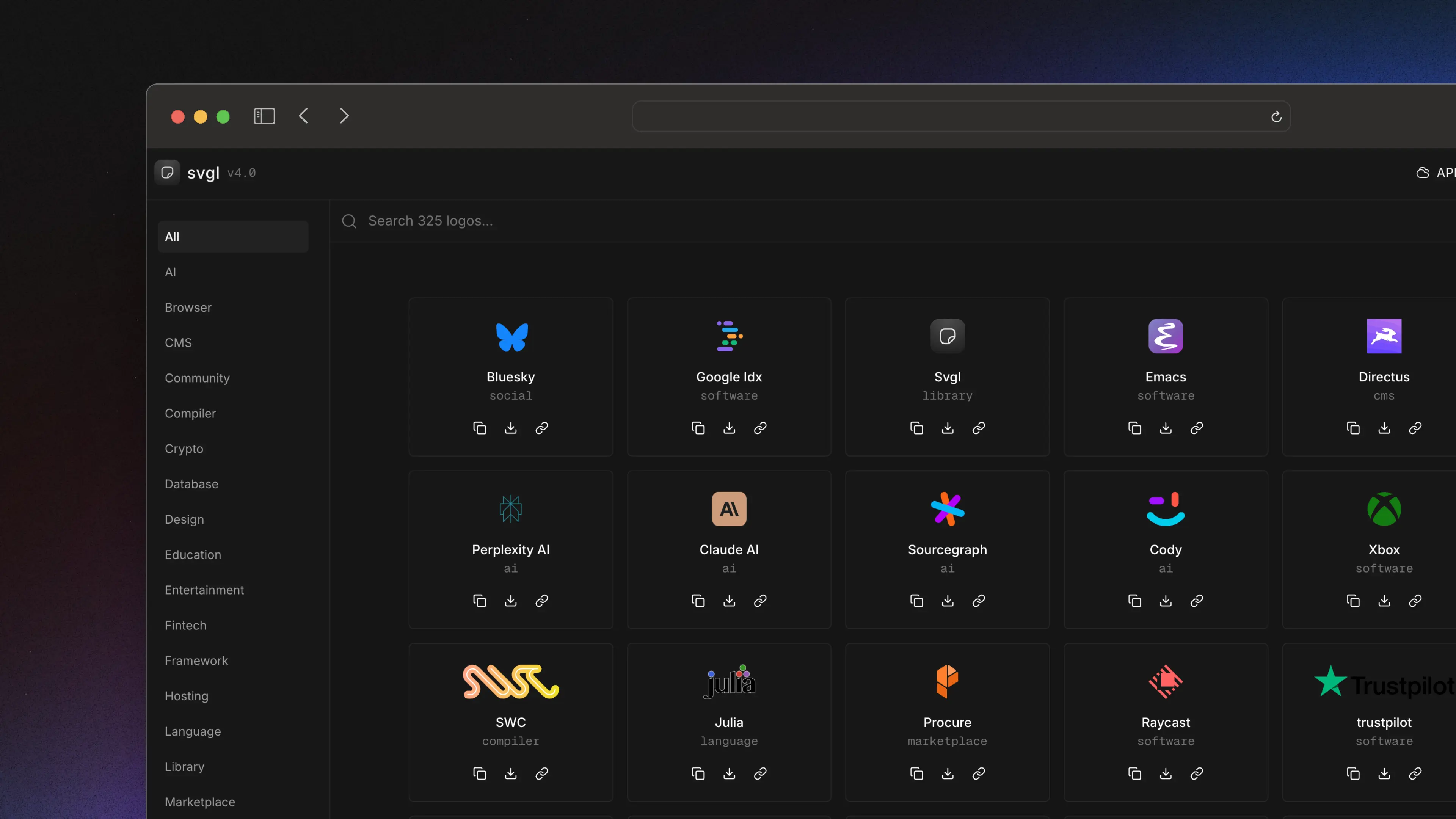 SVGL - A beautiful library with SVG logos desegned for you